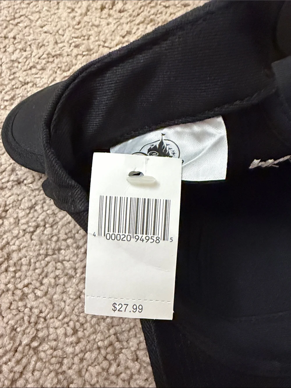 Disney Black Mickey Mouse Club Cap with Ears